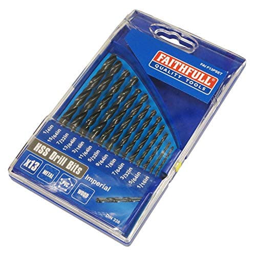 Image of Faithfull FAIF13PSET 13 Piece HSS Imperial Drill Bit Set 1/16-1/4in Sizes