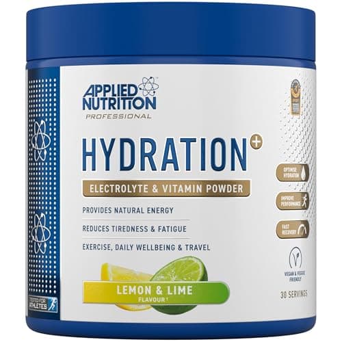 Image of Applied Nutrition Hydration+ Electrolytes and Vitamin Powder Sugar-Free Hydration Drink Mix for Energy Recovery and Electrolyte Replenishment Lemon & Lime - 240g (30 Servings)