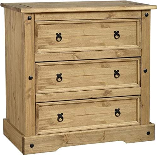 Image of Seconique Corona 3 Drawer Chest in Distressed Waxed Pine