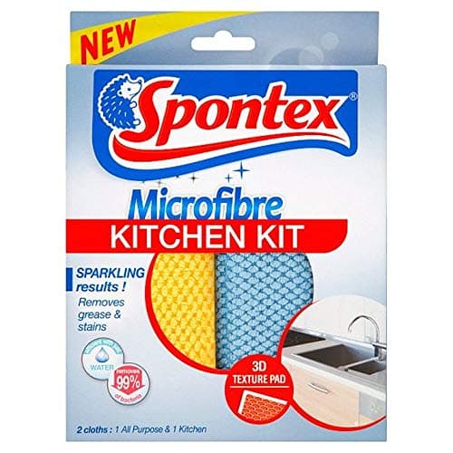Image of Spontex Microfibre Kitchen Kit, Pack of 2
