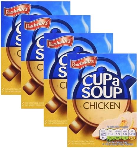 Image of Official Batchelor Cup a Soup Chicken 16 Sachets | Cup Soup for Lunch (One Size, Chicken) 4 x Boxes Multi pack deal, Chicken Soup, Cuppa Soup