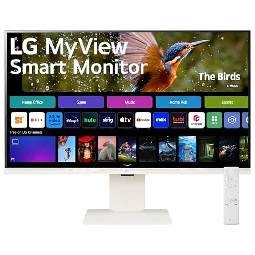 Image of LG MyView 4K Smart Monitor 32SR83U, 32 Inch, 4K UHD IPS Panel, Built in Speakers, Wifi & Bluetooth Connectivity, webOS Smart TV Apps with Remote Control, HDMI, USB-C, White