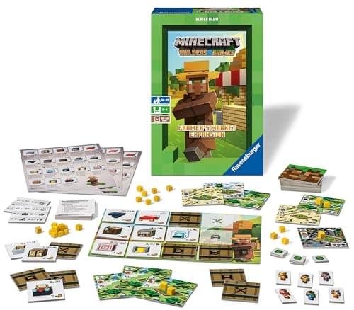 Image of Ravensburger Minecraft Builders & Biomes Farmer's Market Expansion Pack - Strategy Board Game for Kids Age 10 Years Up (Requires Base Game)