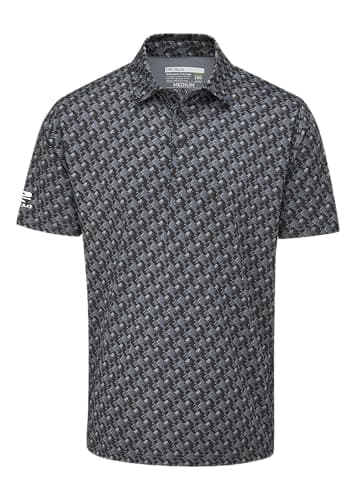 Image of Stuburt Buzzard Men's Golf Classic Fit Short Sleeve Polo Shirt, Black, Large