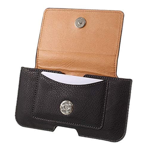 Image of DFV mobile - Leather Horizontal Belt Clip Case with Card Holder for Kodak Ektra Smartphone (2016) - Black