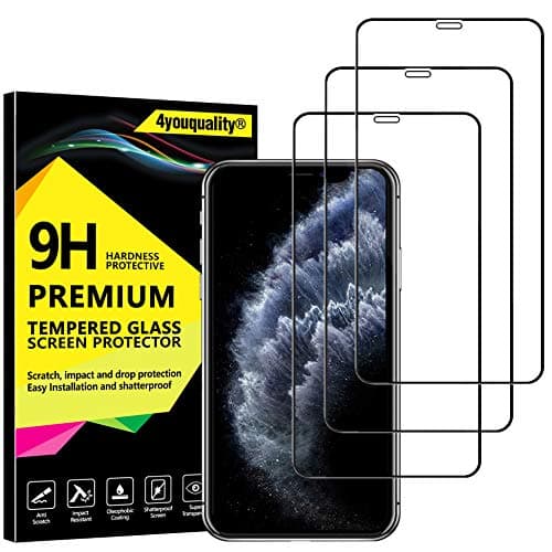 Image of 4youquality [3-Pack[Full Coverage] iPhone 11 Pro Max & iPhone XS Max Screen Protector, Tempered Glass Film [Full-Coverage][LifetimeSupport] Screen Protector for iPhone XS Max & iPhone 11 Pro Max