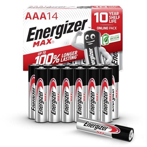 Image of Energizer Max - AAA Batteries (14 Pack) - Triple A 1.5V Battery - Long Lasting Alkaline Power for Everyday Devices - 100% Recyclable Plastic Free Packaging - 10 Year Shelf Life [Amazon Exclusive]