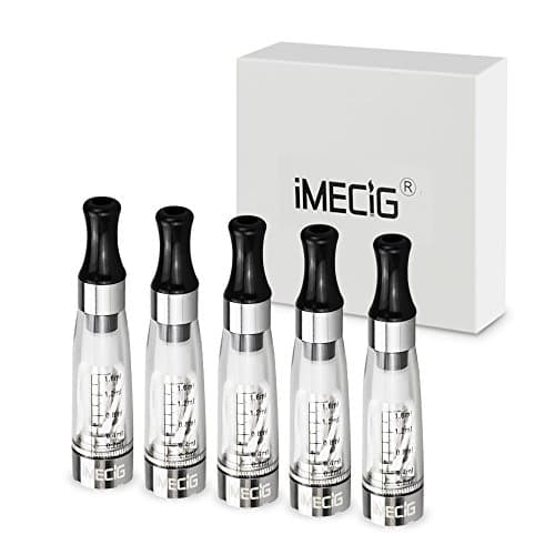 Image of IMECIG 5 Pack CE4 Transparent Clear Vapor Atomizer/Atomiser, E Cig Clearomiser/Clearomizer, fits ego MT3/CE4/CE5/CE6 battery of E Cigarette, No Nicotine