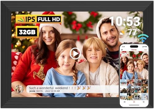 Image of FRAMEO Digital Photo Frame, 10.1 Inch Smart WiFi Digital Picture Frame 1280x800 IPS LCD Touch Screen, Auto-Rotate, Built in 𝟯𝟮𝗚𝗕 Memory, Share Photo or Video Instantly via Frameo App from Anywhere
