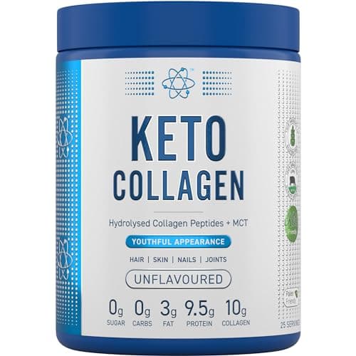 Image of Applied Nutrition Keto Collagen Powder - Keto Collagen Protein with MCT, Ketogenic & Paleo Diet, Zero Sugar & Carbs, Healthy Skin, Hair, Nails (Unflavoured) (325g - 25 Servings)