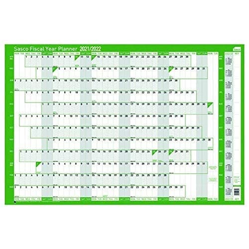 Image of Sasco Fiscal Year Planner Unmounted 2021-2022 2410137 + FINCHLEY PEN FREE