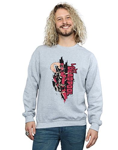 Image of Marvel Men's Deadpool Lady Deadpool Sweatshirt Sport Grey Medium