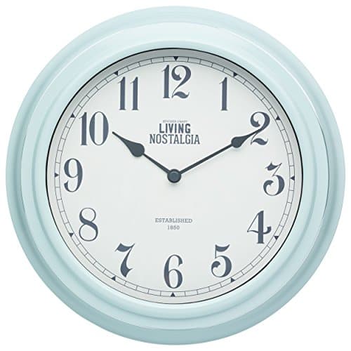 Image of KitchenCraft Living Nostalgia Analogue Wall Clock, 25.5 cm (1") - Vintage Blue
