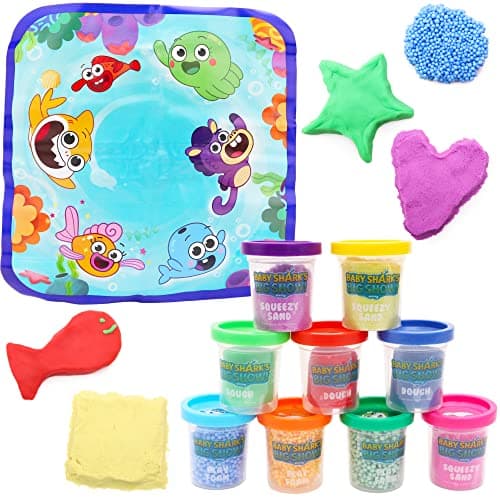 Image of Toyland® Baby Shark's Big Show Touch & Feel Playset - Messy Play Mat Included - Children's Sensory Toys