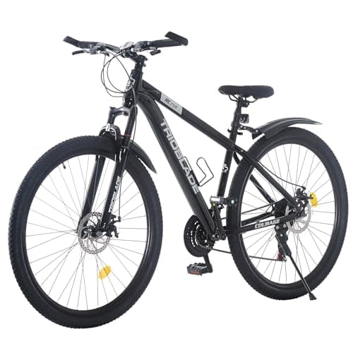 Image of TRIOBLADE 24/26/27.5/29 Inch Mountain Bike 21 Speeds Bike 17.5 Inch Lightweight Aluminium Frame Bicycle for Adult Men Women, Lockout Suspension Fork, Dual Disc Brake (24inch, Black)