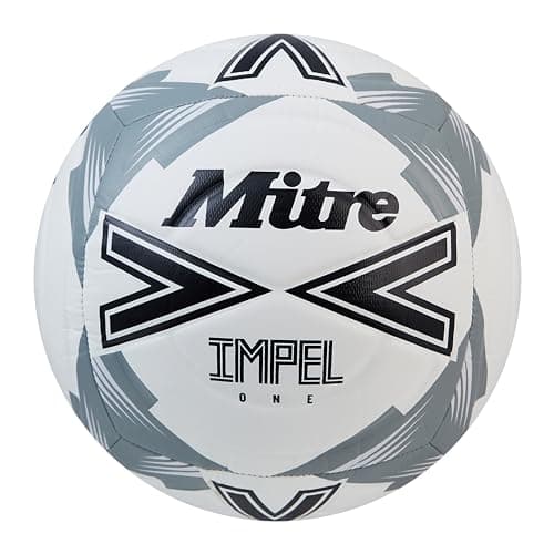 Image of Mitre Adult Impel One 24 Football, White/Black/Circular Grey, 4