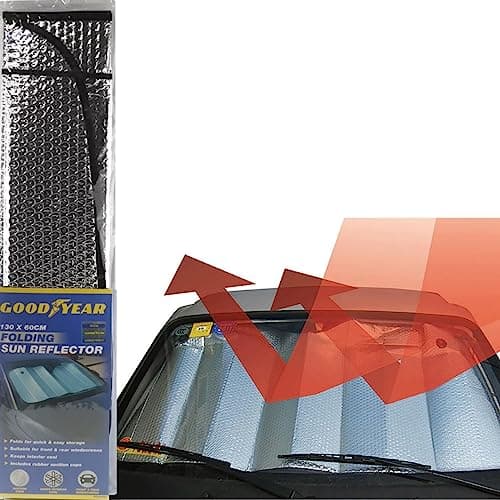 Image of Goodyear Universal Folding Foil Sun Shade Car Van Windscreen For Front or Rear