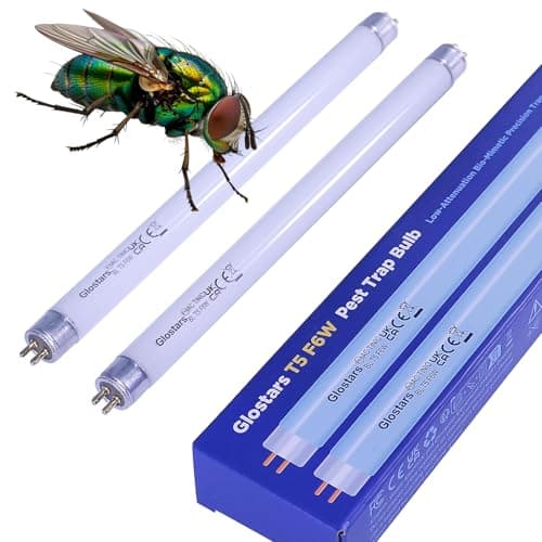 Image of Glostars T5 F6W BL UV Replacement Bulbs for Insect Killer, 9-inch Blacklight Tube for 6/12W Fly Zapper/Bug Catcher – Pack of 2