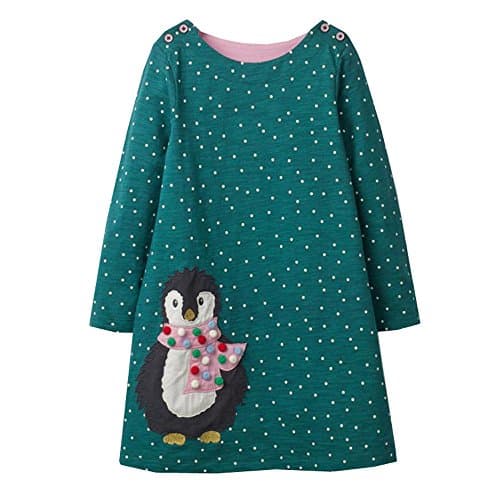 Image of VIKITA Girls Dress Polka Dot Stripe Dresses Baby Girls Clothing Outfits JM7735 (Size: 5-6 Years=110-116cm)