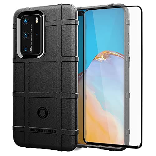 Image of Asuwish Phone Case for Huawei P40 Pro with Tempered Glass Screen Protector Cover and Slim Thin Hard Mobile Film Rugged TPU Cell Accessories Protective Hawaii P40Pro 5G P 40 40pro Women Men Black
