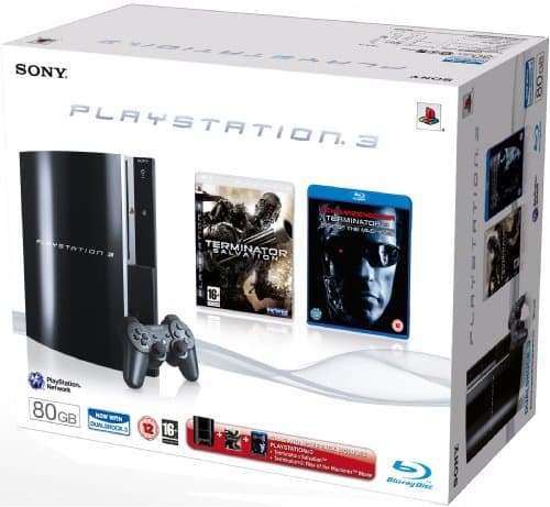 Image of Playstation 3 80 GB Console with Terminator: Salvation (PS3) and Terminator 3: Rise of the Machines (Blu-ray)