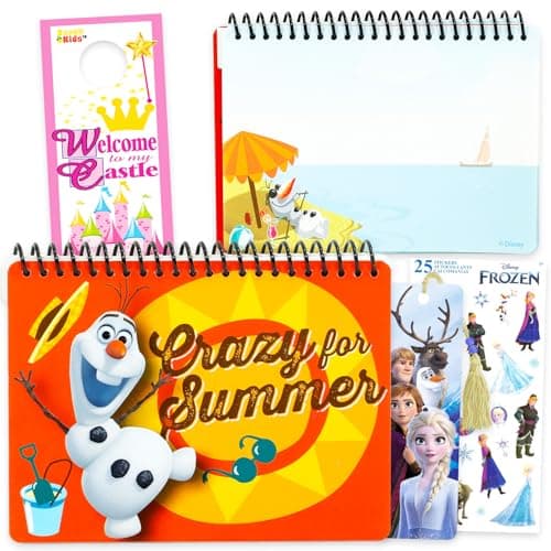 Image of Disney Frozen Autograph Book for Kids - Bundle with 50 Page Olaf Signature Book Plus Stickers, Bookmark, More | Disneyland Autograph Book