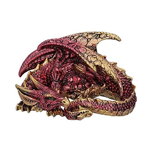 Image of Nemesis Now Aaden Red and Golden Resting Dragon Figurine, 10.2cm, U5289S0