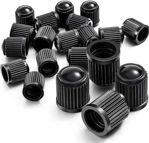 Image of EU AUTO PARTS Tyre Valve Cap/Plastic Dust Caps/Cover Black for Universal fit Schrader Valves commonly used on Car Tyres, Bikes, Bicycles, Motorbikes Prams and Wheelbarrows (4)
