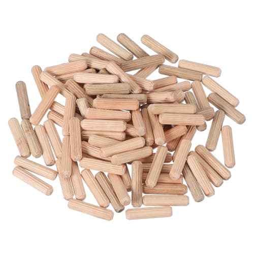 Image of PATIKIL Wooden Dowel Pins 1/4" x 3/4" (6mm x 20mm) Straight Dowel Rods Wood Fluted Dowels Rods for Crafts Furniture DIY Hardwood Count 100