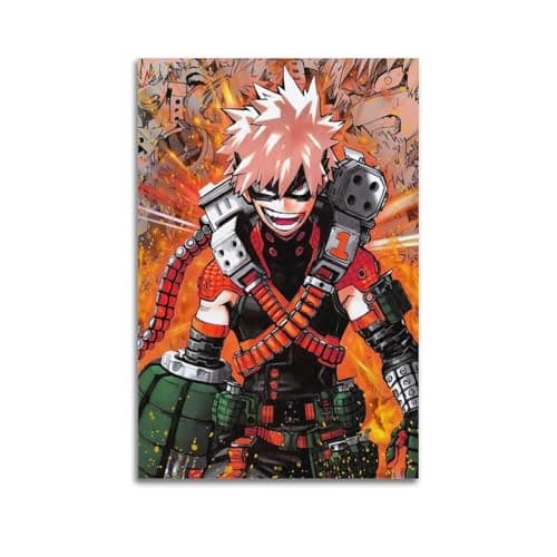 Image of KSOXDAITIP Bakugo Poster My Hero Academia Anime Cartoon Poster Poster Decorative Painting Canvas Wall Posters And Art Picture Print Modern Family Bedroom Decor Posters 12x18inch(30x45cm)