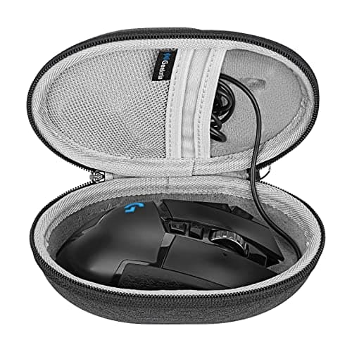 Image of Geekria Mouse Carrying Case Compatible with Logitech PRO X2 / G309 / G502 Hero / G502 X/G PRO X / G305 / G703 / G903 Hard Shell Travel bag for Gaming and Office Mouse (Dark Gray)
