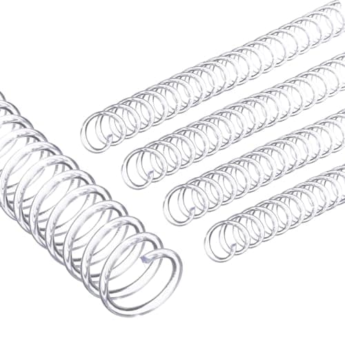 Image of PATIKIL 14mm(9/16") Plastic Spiral Binding Coils, 20 Pcs Binding Spirals 115 Sheet Capacity 4:1 Pitch Binding Spirals for Binding Paper Sheets, Transparent