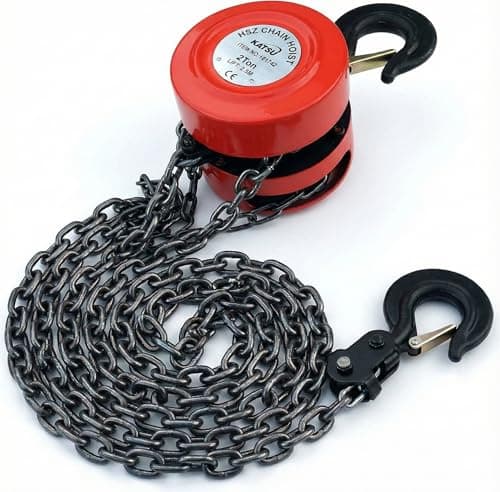 Image of KATSU 2 Ton Chain Block Hoist 2.5m Lift Height Garage Car Engine Heavy Load Lifting Tool 181742