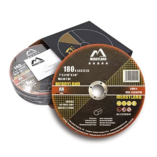 Image of Merryland Cutting Disc 180 Metal for Angle Grinder, 180 X 1.6 X 22.23 mm Cutting Wheel 25 Pieces, INOX Stainless Steel Iron 7 inch Type 41, Expert-Line E12101642