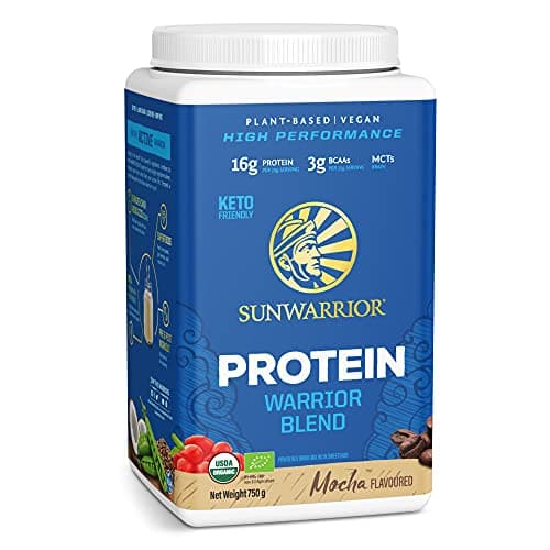 Image of SUNWARRIOR Warrior Blend Plant Based Raw Vegan Pea Protein Powder with Hemp Protein and MCTs from Coconut Mocha 750 g
