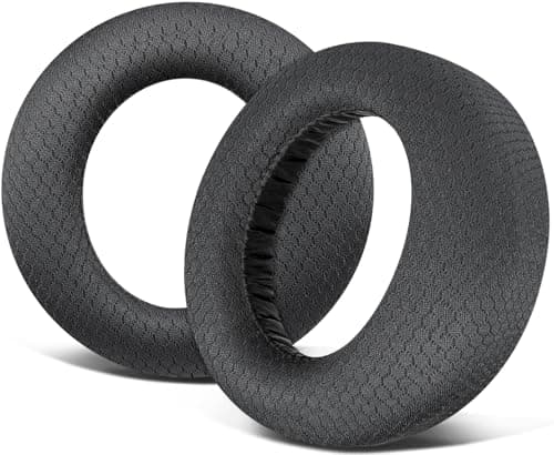 Image of SOULWIT Mesh Fabric Earpads Cushions Replacement for Sony PlayStation 5 Pulse PS5 3D Wireless Headset, Ear Pads Cushions with Noise Isolation Foam (Black)