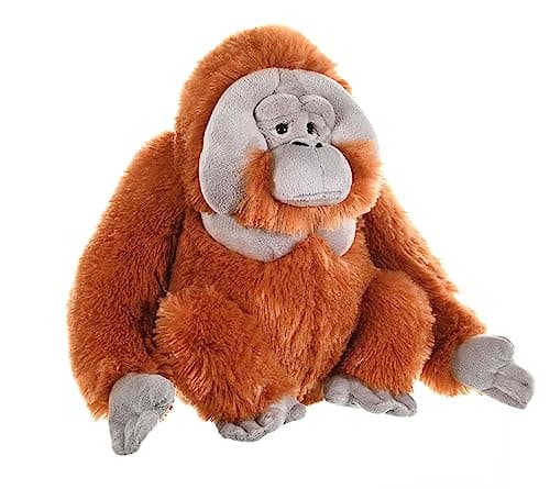 Image of Wild Republic Male Orangutan Plush Soft Toy, Cuddlekins Cuddly Toys, Gifts for Kids 30 cm,Brown, Polyester
