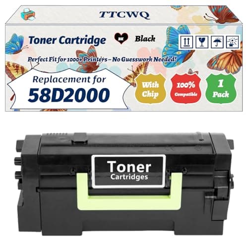 Image of Compatible for Lexmark 58D2000 Toner Cartridge Work for Lexmark MS826 MX721 MX722 MX822 MX826 Printers, with Chip, High Yield 7500 Pages, High-Definition Printing (1 Pack Black)