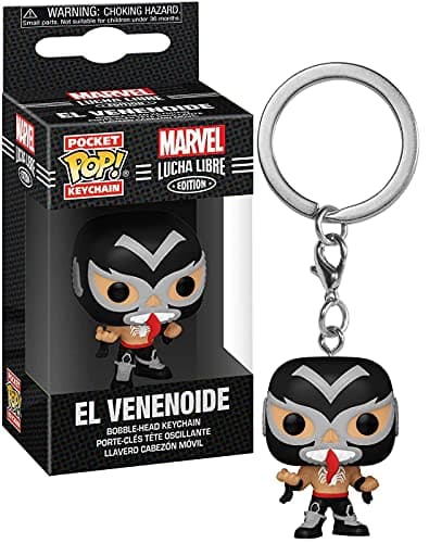 Image of Funko Marvel Luchadores Venom - Keychain - Collectable Vinyl Mini Figure Novelty Keyring - Stocking Filler - Gift Idea - Official Merchandise - Comic Books Fans - Minifigure