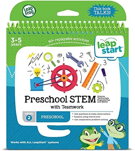 Image of LeapFrog 21507 LeapStart Preschool Preschool STEM Science/Technology/Engineering and Maths and Teamwork Activity Book