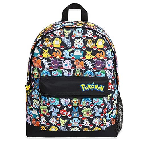 Image of Pokemon Backpack for Kids Teenagers Pikachu Rucksack School Bag with Zipped Pockets Adjustable Straps Charizard Daypack for Travel Sports Anime Gifts (Multi AOP)