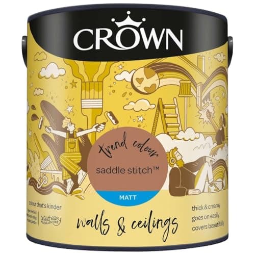 Image of DRW Saddle Stitch Matt Emulsion Paint 2.5L | Interior Wall and Ceiling Paint | Smooth Flat Matt Finish | Durable Everyday Room Paint for Living Room Bedroom Hallway and Dining Room