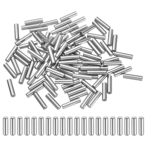 Image of sourcing map 100 Pcs 3mm x 12mm Dowel Pins Bearing Steel Cylindrical Dowel Pins Shelf Support Peg Pin Rod Fasten Elements Metal Shelf Pegs +/-0.02mm Diameter Tolerance, Silver Tone