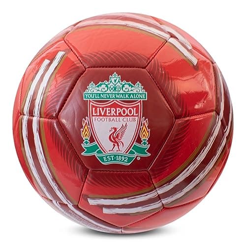 Image of Hy-Pro Officially Licensed Liverpool F.C. Cyclone Football – Liverpool Football Size 5, Training Match Ball for Garden and Outdoors – Collectible Fan Gift for Collecting, Training and Play