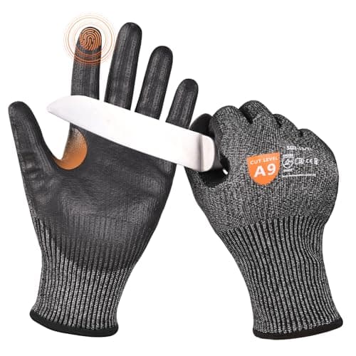 Image of Donfri Level 9 Cut Resistant Safety Work Gloves, High Protection Cutting Proof Chainsaw Gloves with Reinforced Thumb, Non Slip, Durable, Touch-screen (1 Pair, XL)