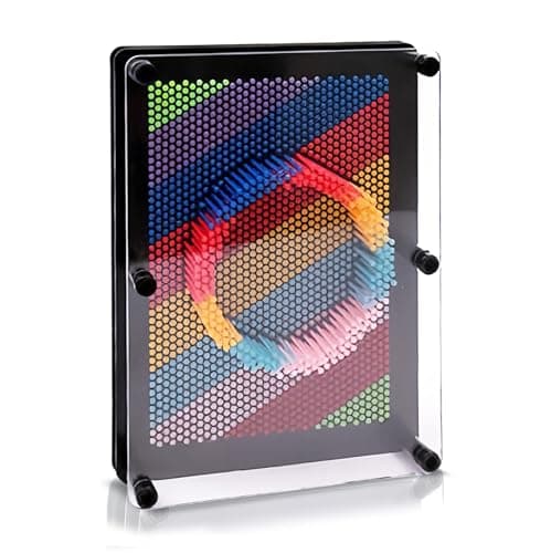 Image of yayafunfun Rainbow Pin Art Impression Toy Large 13x18cm,Sensory 3D Pin Art Board Toy Fun Desk Toys Sculpture Gadget,Cool Stuff for Bedrooms,Christmas Stocking Fillers for Teenage Gifts