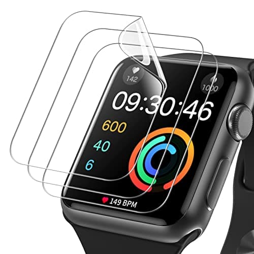 Image of JETech Screen Protector for Apple Watch Series 3/2/1 38mm, Flexible TPU Film, Anti-Scratch HD Clear, 3-Pack