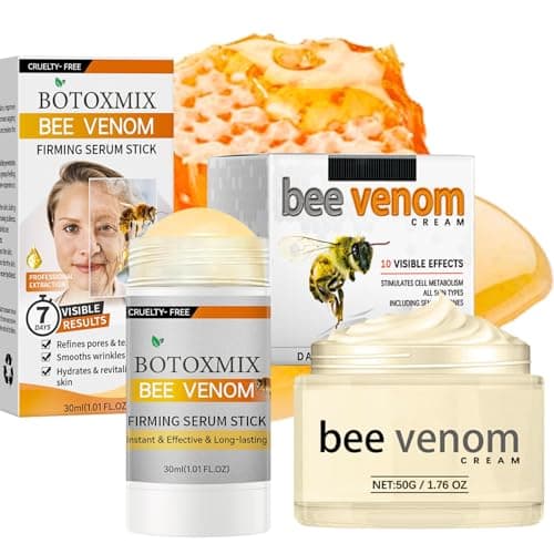 Image of Bee Venom Firming Skin Care Set, With Boto-x Bee Venom Firming Serum Stick & Anti Wrinkle Face Cream, Boto-x Serum, Bee Venom Wrinkle Removal Cream, 2-in-1 Face Lift Kit for Wrinkles & Sagging Skin