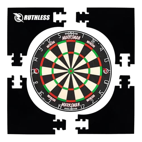 Image of Ruthless | Jigsaw Dartboard Surround | Square Shape | 4 pieces | Black.