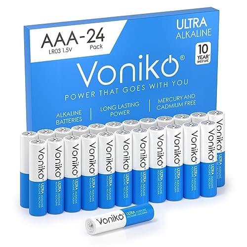 Image of Voniko - High Quality AAA Batteries - Pack of 24 - Alkaline Triple A Battery - Ultra Durable Leak-Proof 1.5V Batteries - 10 Year Shelf Life